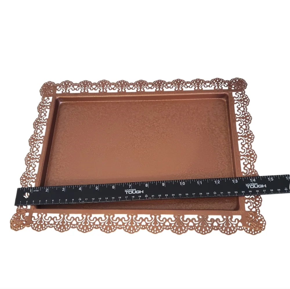 Metal Jewelry Trays 2 Piece Gold / Copper Color Organization